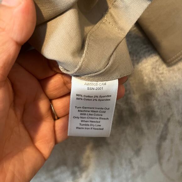 ATM Anthony Thomas Melillo Collarless Twill Belted Shirt Jacket Size Small Khaki - Picture 4 of 8